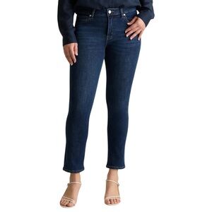 Quince Stretch Mid Rise Slim Straight Jeans size 28 in Dark Wash